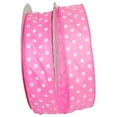 thumbnail image 1 of JAM Paper Polka Dot Satin Wired Edge Ribbon, 1 1/2 x 50 Yards, Hot Pink, 1/Pack, 1 of 1