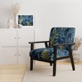 thumbnail image 2 of Designart « Blue Ferns Cobalt Charm II » Fauteuil d'Appoint Rembourré à Fougères Bleues - Fauteuil Moderne pour Salon, 2 of 7