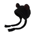 thumbnail image 4 of Gorro de punto para mujer, gorro protector con orejas cálidas y ojos grandes, gorro de invierno Negro Yuyangstore Gorro tejido mujer, 4 of 8