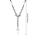 thumbnail image 3 of Punk Bat Long Tassel Cross Pendant Necklace for Women Men Gothic Fashion Black Beaded Y-Shaped Choker Necklace Jewelry Gifts, 3 of 9