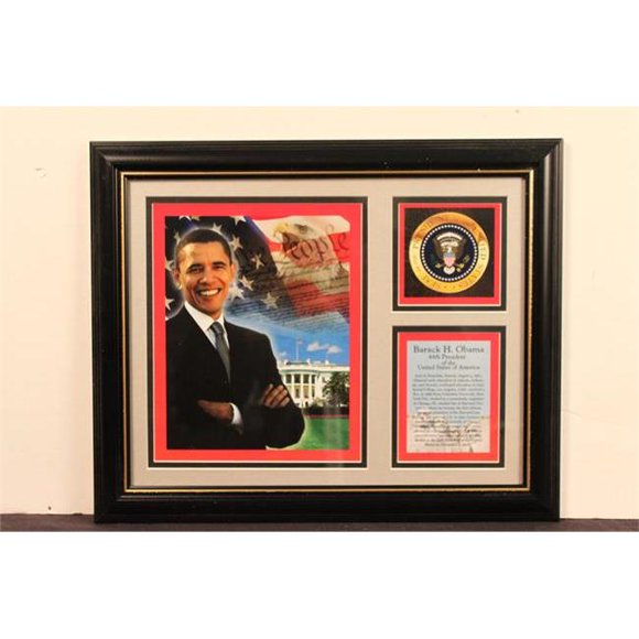 Encore Select 143-obamawash Barack Obama Photographed in Washington D.C 11 in. x 14 in. Photograph Deluxe Frame