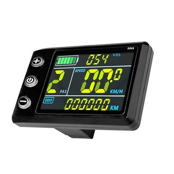 LCD-S866 Electric Bicycle Color LCD Display Instrument 24V 36V 48V Electric Bicycle Modified SM Connector,1 x Electric Bicycle Meter,Black