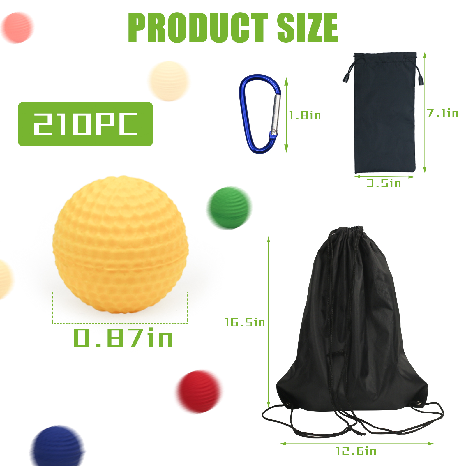 210 Round Refill Pack for Toy Gun, Yellow Bulk Foam Bullet Replacement Balls for Nerf Rival Balls Ammo Compatible with Nerf Rival Gun, Upgraded Foam Bullets Balls Refill Pack for Toy Gun Blasters