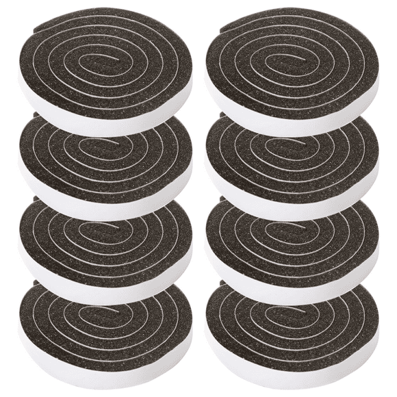 Flexible Customizable High Density Foam Insulation For Doors And Windows, Air-Tight Seal Sound Proof Foam Tape, 8PCS Adaptable Cut-To-Fit For Home Office Industrial Use