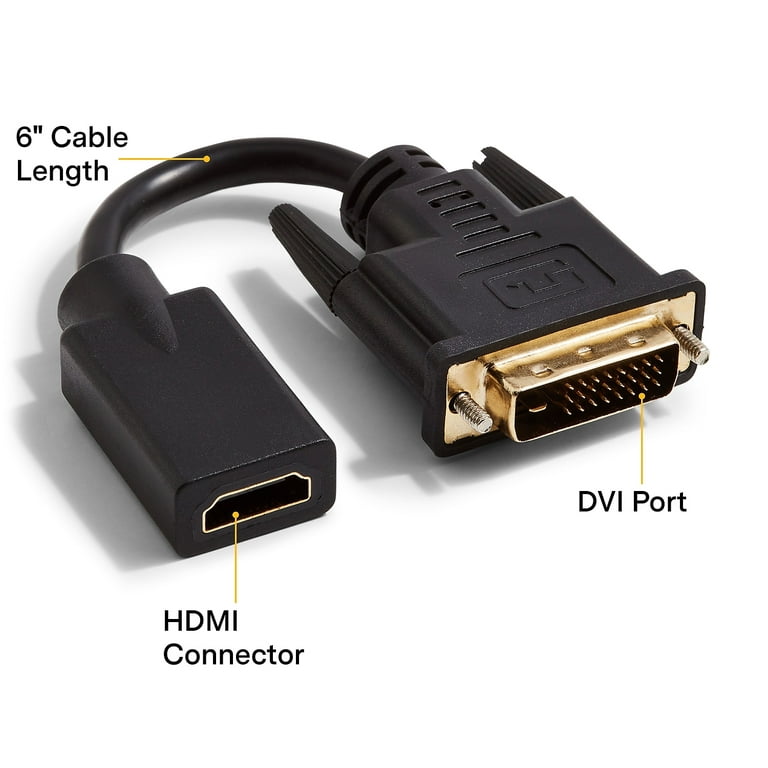 snemand parallel Robust NXT Technologies NX50637 0.5' HDMI/DVI-D Video Adapter Black - Walmart.com