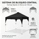 thumbnail image 2 of Carpa Plegable 3x3 m , Toldo Oxford 150D Impermeable Protección UPF50+ Anti Rayos UV, Mecanismo Bloqueo Central Armado Rápido Sin Herramientas-Para Jardín, Patio, Camping, Fiestas y Puestos De Feria, 2 of 7