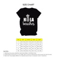 thumbnail image 4 of Camiseta Estampado De Letras Cuello Redondo Manga Corta Casual Suelto Cómodo Básico Verano Top Negro Blanco Fuente M, 4 of 4