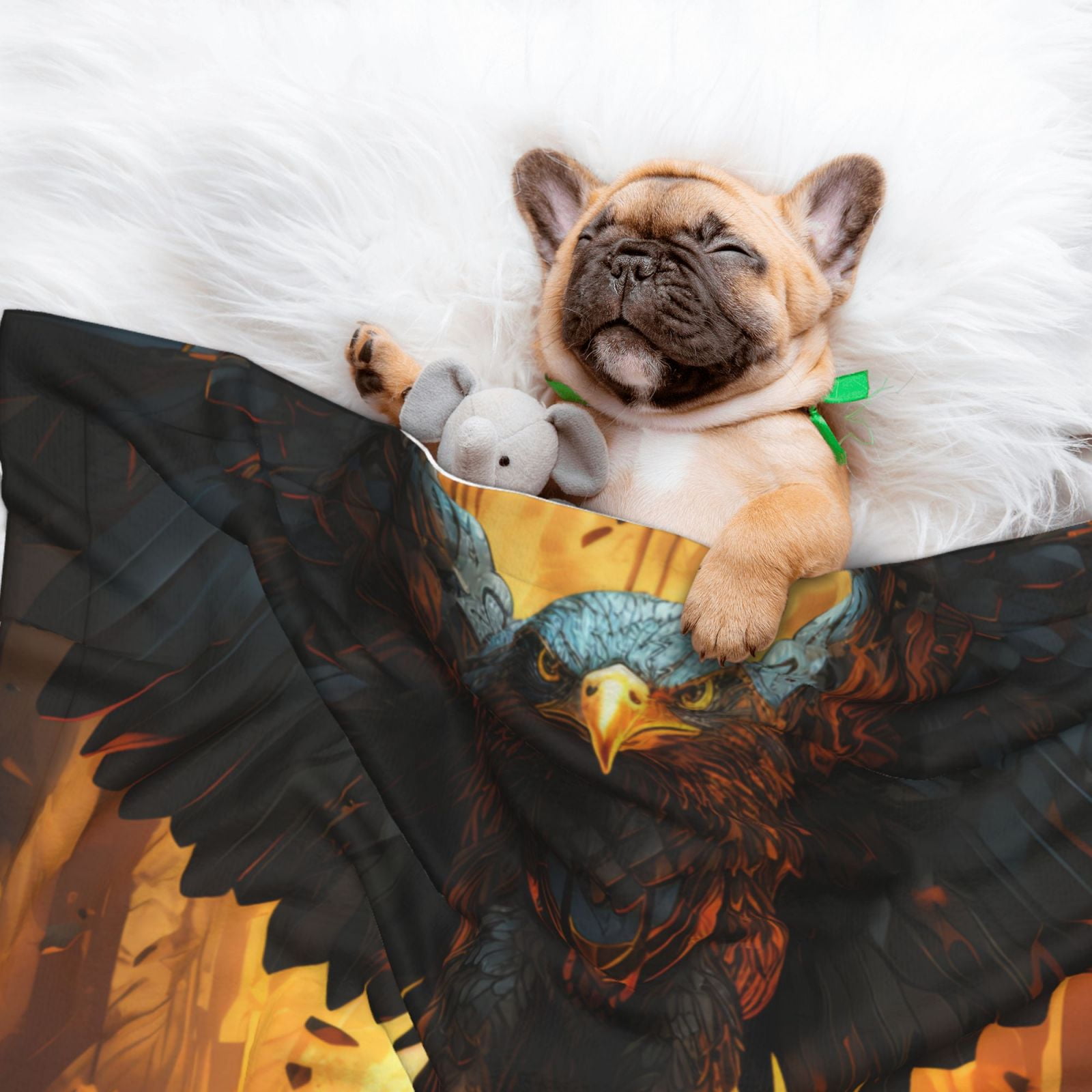 Naloa Cool Black Eagle Dog Blanket, 3 Sizes Cat Blanket for Indoor Cats Large Medium Small Dog Gifts-Small