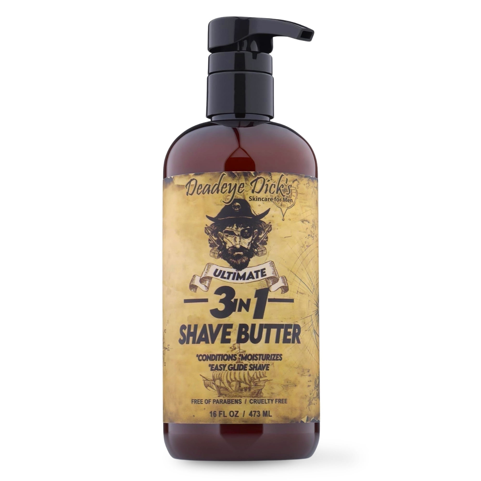 DeadeyeDicks 3-in-1 Shave Butter for Men, All Skin & Hair Types, Large Value Size, 16 fl oz