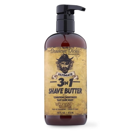DeadeyeDicks 3-in-1 Shave Butter for Men All Skin & Hair Types Large Value Size 16 fl oz