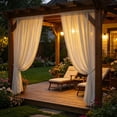 thumbnail image 5 of 63x118 Inch Outdoor Sheer Curtains,Waterproof Light Filtering Voile,Sheer Sun Shade Curtain for Patio Gazebo Pergola Garden, 5 of 7