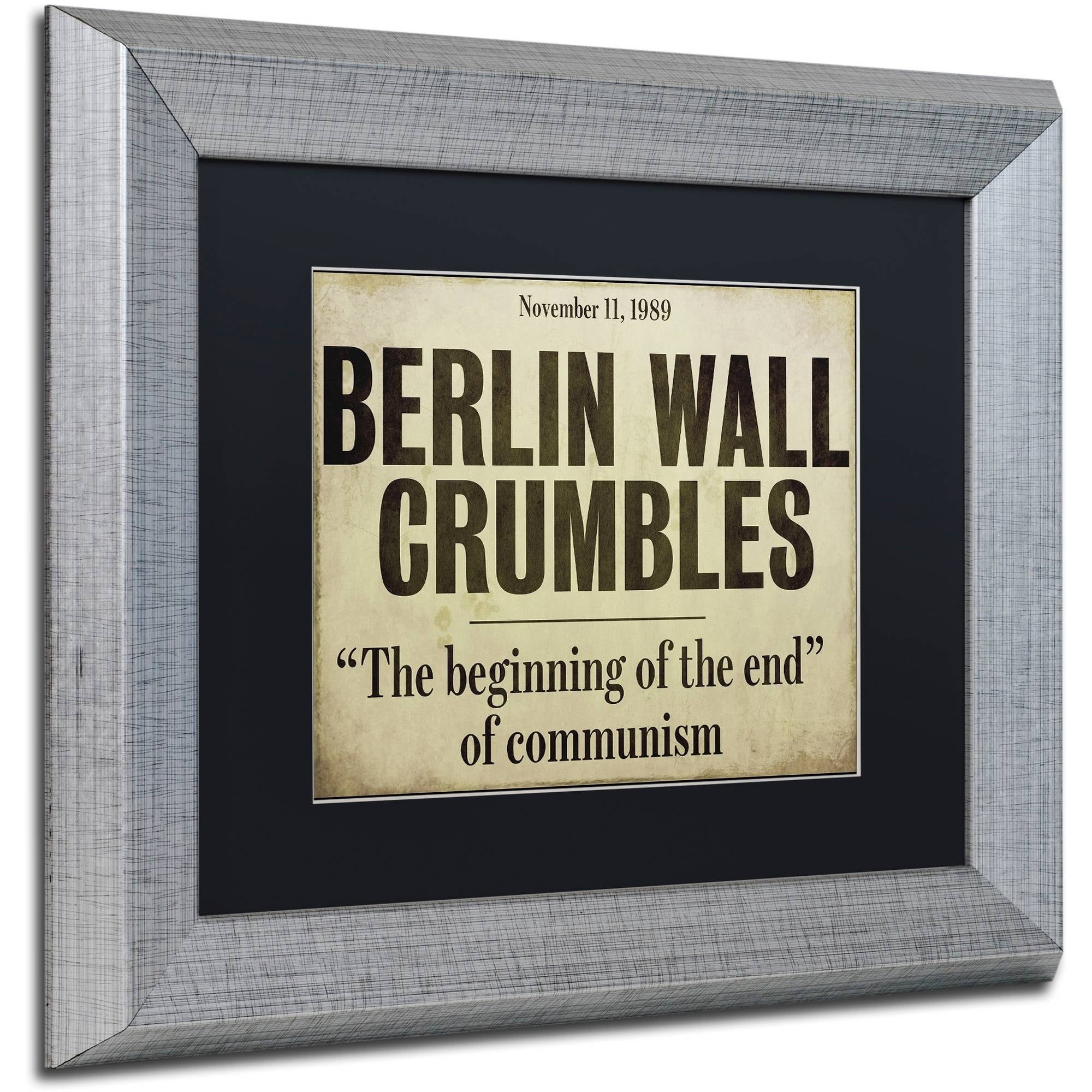 Trademark Fine Art "Berlin Wall" Canvas Art by Color Bakery Black Matte, Silver Frame