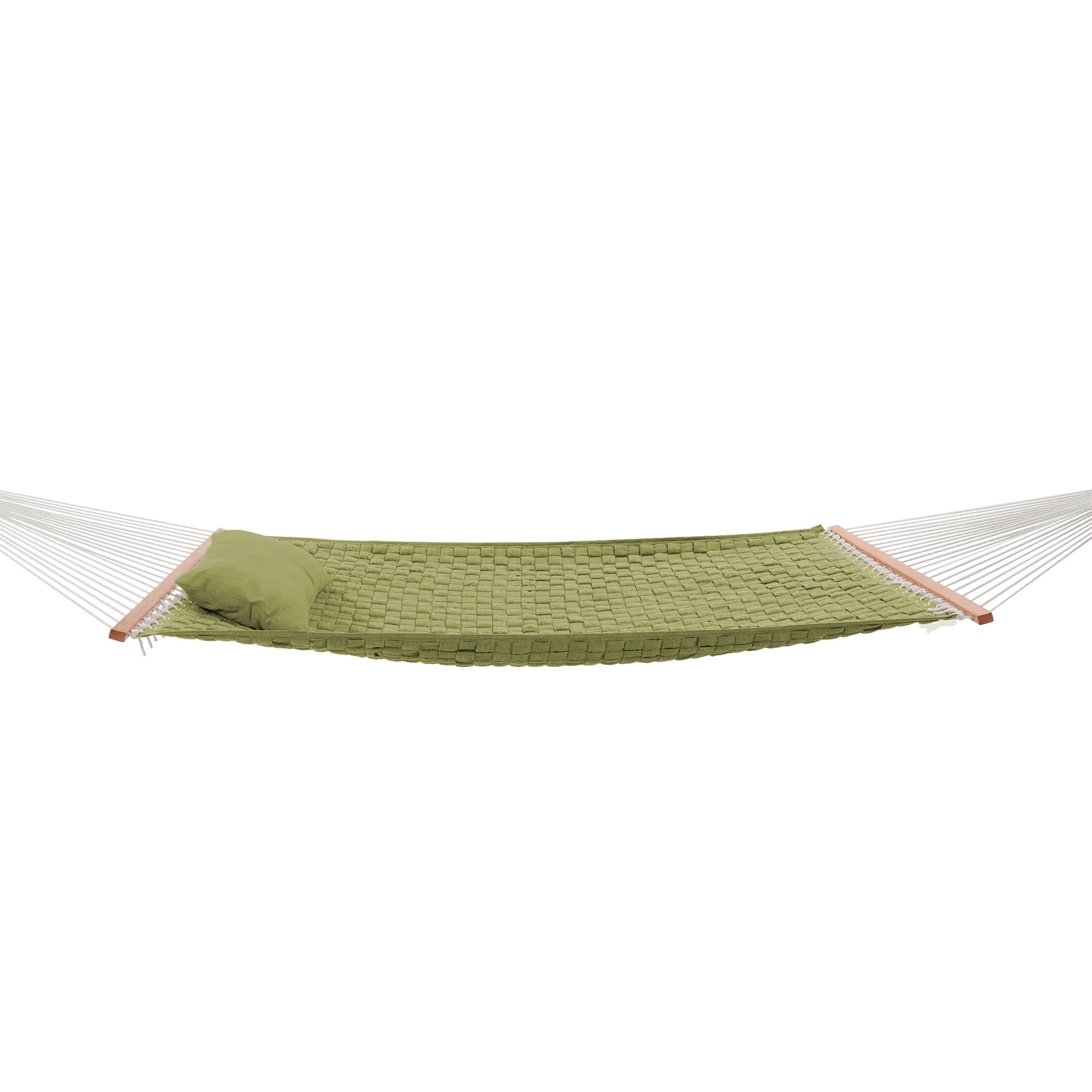 Castaway Living 13 ft. Large Green Soft Weave Hammock with Detachable Pillow, Free Extension Chains, Tree Hooks & Storage Bag