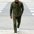 thumbnail image 2 of Stamozd Track Suits for Men Set Solid Color Stand-Up Collar Long Sleeve Top and Pants Casual Oversized Sporty Jogging Suits for Men Army Green C XL, 2 of 8