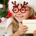 thumbnail image 4 of Opvise Christmas Glasses Lensless Funny Comfortable to Wear Cartoon Holiday Wearing Lightweight Antlers Letter Glasses Frame J, 4 of 8