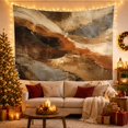 thumbnail image 3 of Abstract Flowing Earth Tones Art on Cream Background, Warm Abstract for Art Lovers, Modern Wall Decor, Housewarming Gift, Tapestry Wall Hanging for Living Room and Bedroom, 3 of 7