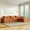 Orange, variant on 116'' Fully Compressed Sofa with High Density Foam, No Assembly Required, Legless Design Without Frame, Integrated Backrest and Seat Cushion, Free Combination, Particle Chenille,Brown