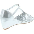 thumbnail image 5 of Blaze04 Rhinestone Peep Toe Cut Out Ankle Strap Low Wedge Dress Sandal, 5 of 7