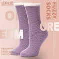 thumbnail image 7 of Womens Fuzzy Socks Slipper Soft Cabin Fleece Cozy Fluffy Stocking Stuffers Plush Winter Sleep Socks for Adult?Multicolor B (6 Pairs)?, 7 of 7