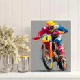 thumbnail image 2 of Abstract Motocross Canvas Wall Art, Dirt Bike Pop Art Print, Biker Gift Home Wall Decor, 2 of 8