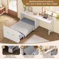 thumbnail image 5 of Twin Size Murphy Cabinet Bed with Adjustable Desk, Murphy Chest Dresser Bed with Foldable Cushion, Space-Saving Chest Dresser Bed for Guest Room, Small Space, White, 5 of 6