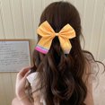 thumbnail image 2 of Xinwanna Women Hair Rope Yellow Striped Pencil Bowknot Decor Hair Tie Back-to-School Teachers Students Hair Accessories (Type A), 2 of 13