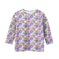thumbnail image 4 of Spazoro Toddler Girls 3/4 Sleeve Shirts, Casual Floral Print Round Neck Spring and Fall Fashionable Tops for Girls Multicolor Size 4-5T, 4 of 5