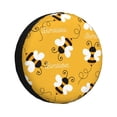 thumbnail image 2 of Balery Cute Bee Butterfly Yelllow Tire Covers - Tough Tire Wheel Protector for Truck, SUV, Trailer, Camper, RV -14 inch, 2 of 8