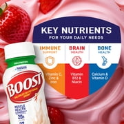BOOST 20g High Protein Nutritional Drink Shakes, Creamy Strawberry, 8 fl oz, 15 Pack