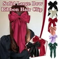thumbnail image 4 of Women Vintage Satin Large Bowknot Ribbon Hairpin Long Bow Barrettes Hair Clip R7 B4T4, 4 of 9