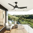 thumbnail image 2 of POPFAN 52 Inch Modern Ceiling Fan with 22W LED Light, 3 ABS Blades Remote Control Reversible DC Motor 6 Speeds Ceiling Fan for Indoor(Black), 2 of 8