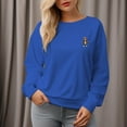 thumbnail image 6 of Women's Brown Coat Bear Pattern Crew Neck Pullover Cozy Clothes Autumn Winter, 6 of 11
