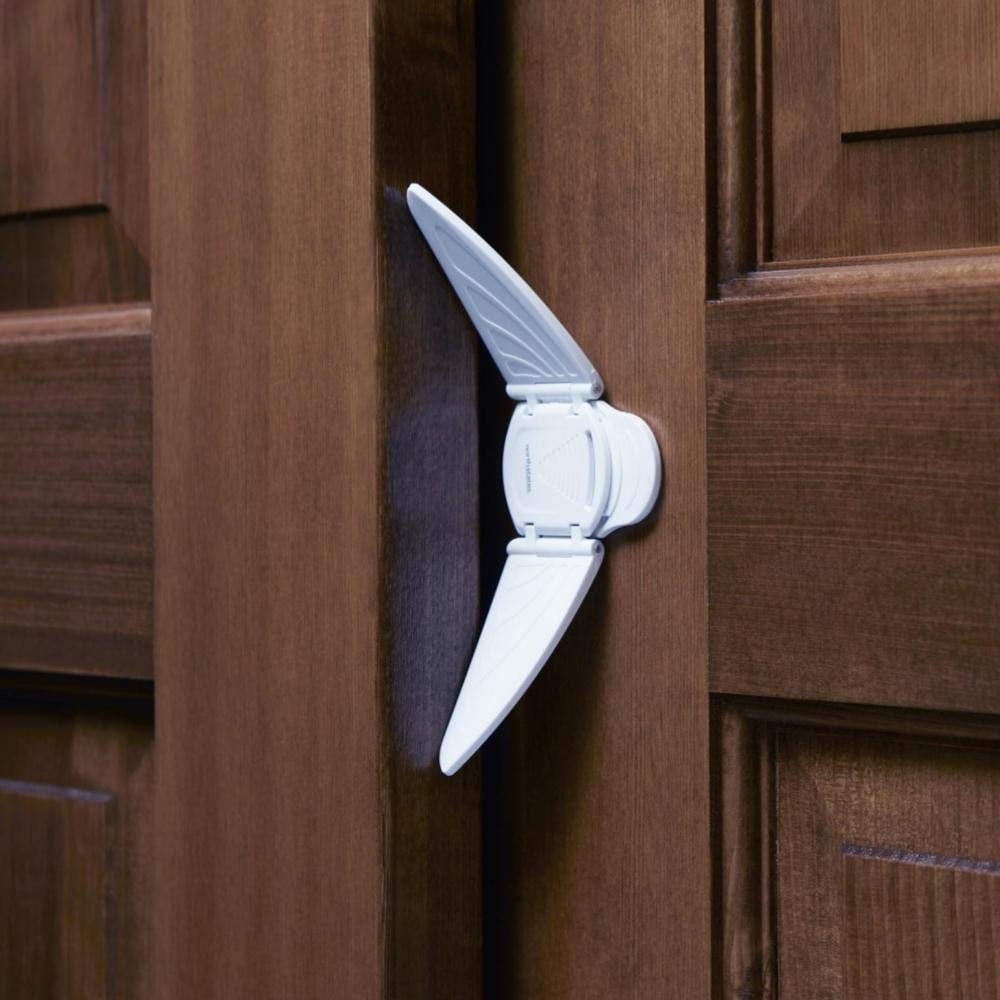 Sliding Door & Window Lock | Safely Secure Sliding Window and Doors | No Tools Required | Works on Glass or Wood | Baby proofing with Confidence (1-Count, White)