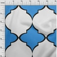 thumbnail image 3 of oneOone Velvet Medium Blue Fabric Quatrefoil Sewing Craft Projects Fabric Prints By Yard 58 Inch Wide, 3 of 4