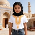 thumbnail image 2 of Fgnfyis Boys Short Sleeve Tops Kids African Classic Childrens Dashiki Casual Loose Shirt Outfits for Boys and Girls Shirts for Boys White_002 4-5 Years, 2 of 7