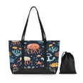 thumbnail image 7 of FORMRS Canvas Laptop Tote Bag for Women with 15.6" Computer Compartments Shoulder Handbag, Red Jellyfish, 7 of 7