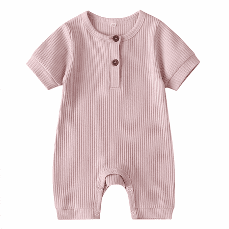 

Gai Summer Baby Boy Girl Rompers Bodysuit Jumpsuit Playsuit One Piece Outfit Clothes --- Pink （Size 70）