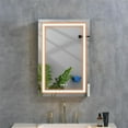 thumbnail image 2 of 24 in. W x 36 in. H Rectangular Silver Aluminum Mount Medicine Cabinet with Mirror and LED Light, 2 of 6