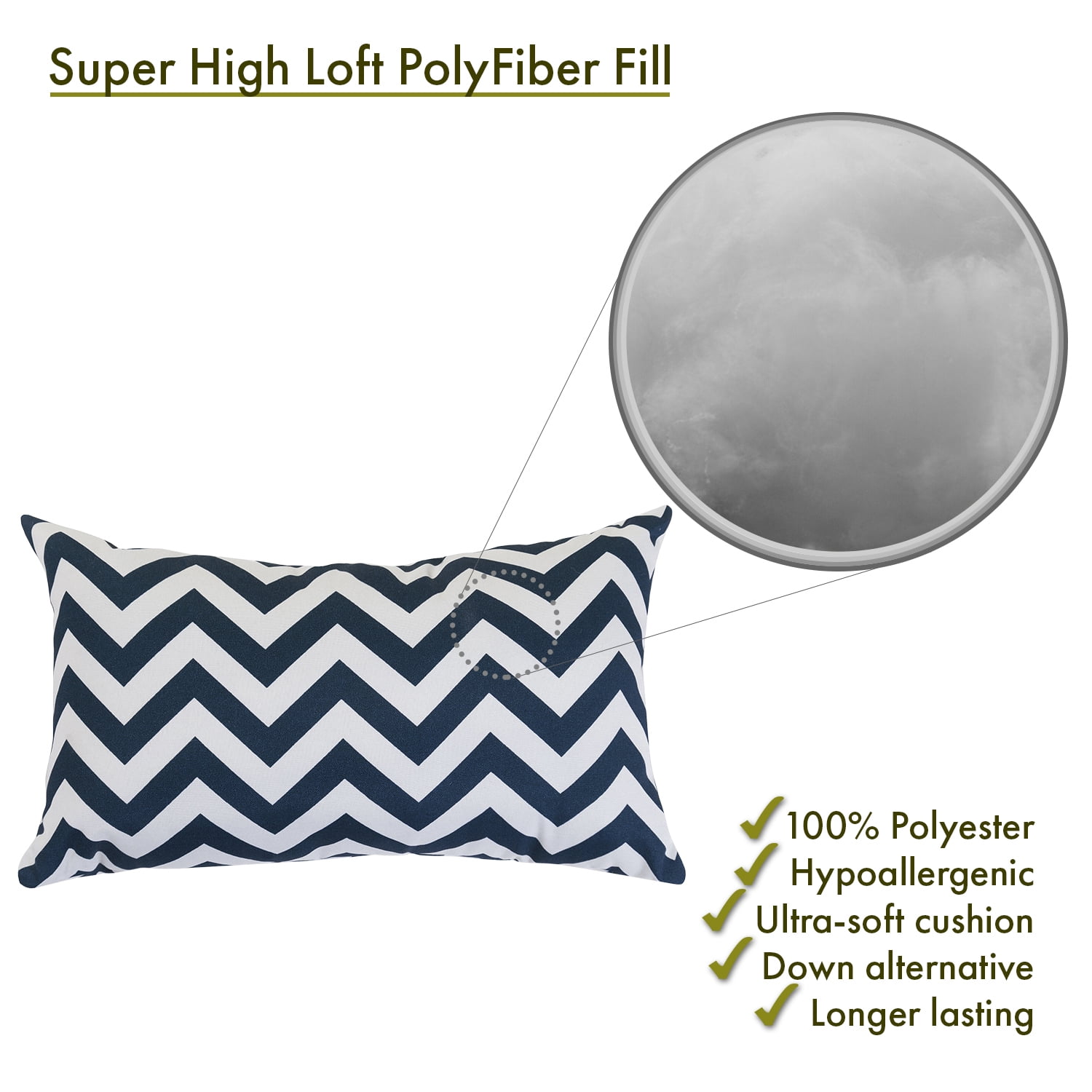 Majestic Home Goods Chevron Indoor Outdoor Small Decorative Throw Pillow