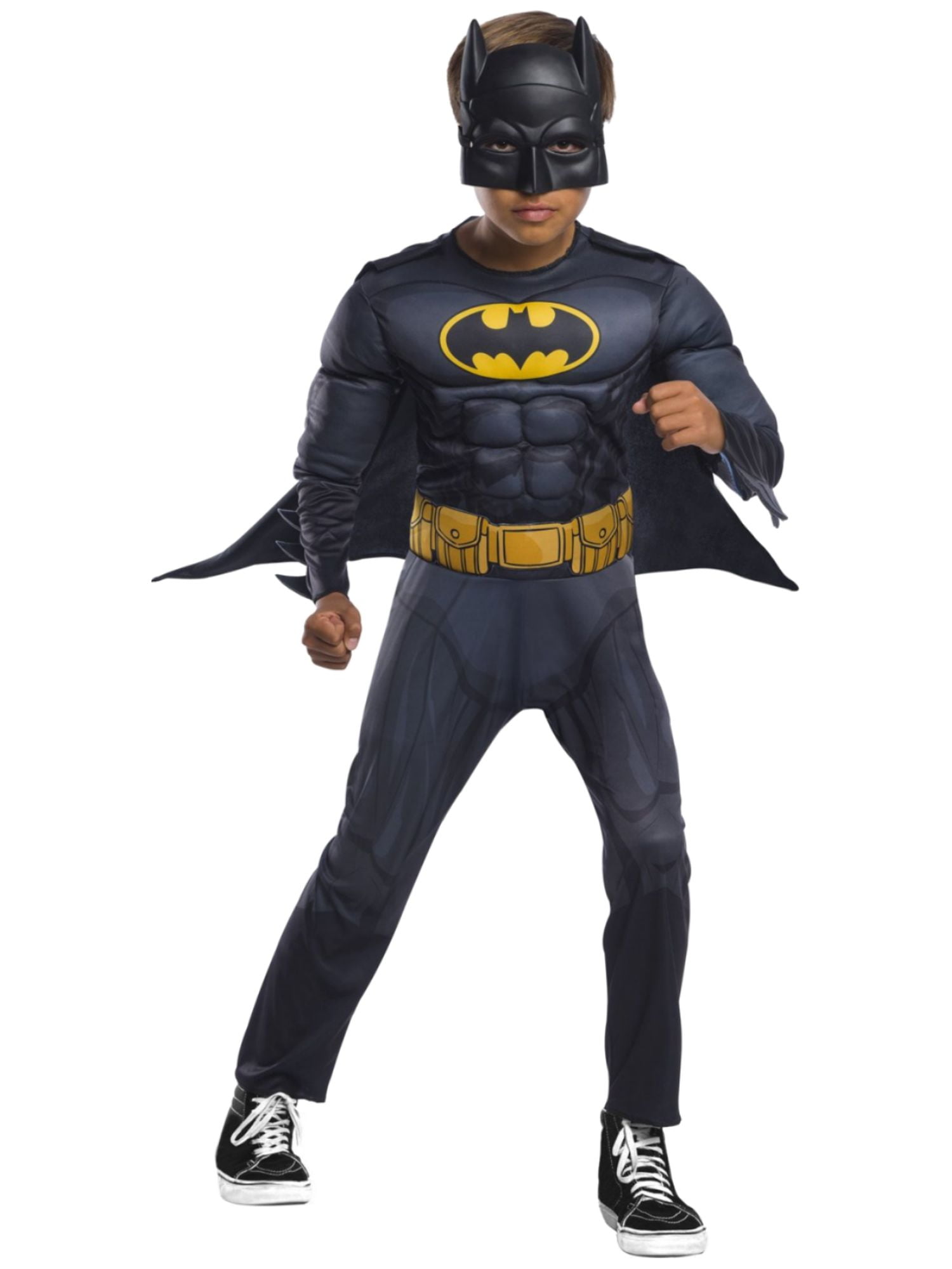 Deluxe Batman Boys Fancy Dress DC Comics Superhero Kids World Book Day Costume