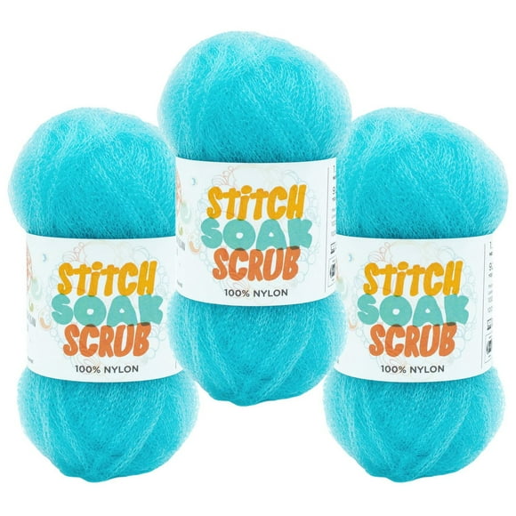 Lion Brand Stitch Soak Scrub™ Yarn #4 Medium/ Worsted Nylon Yarn 40g/ 84m 3-Pack