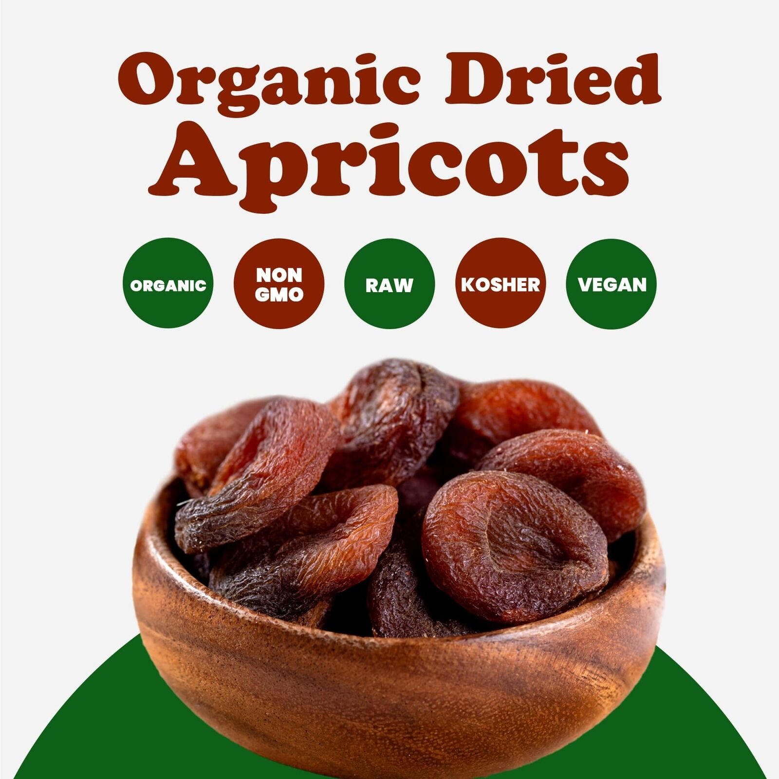 Organic Dried Apricots, 1 Pound — Non-GMO, Kosher, Raw, Vegan — by Food to Live