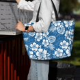thumbnail image 4 of Wukai Leaves And Flowers Print Zipper Bag,large Beach Tote Bag,Waterproof Sandproof Bag,Grocery and Picnic Tote Travel Bag, 4 of 5
