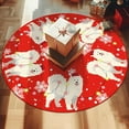 thumbnail image 2 of Christmas Tree Skirt Red Tree Skirts Samoyed Xmas Tree Skirt Tree Mat 48 Inch Dog Winter Christmas Decorations for Home, 2 of 6