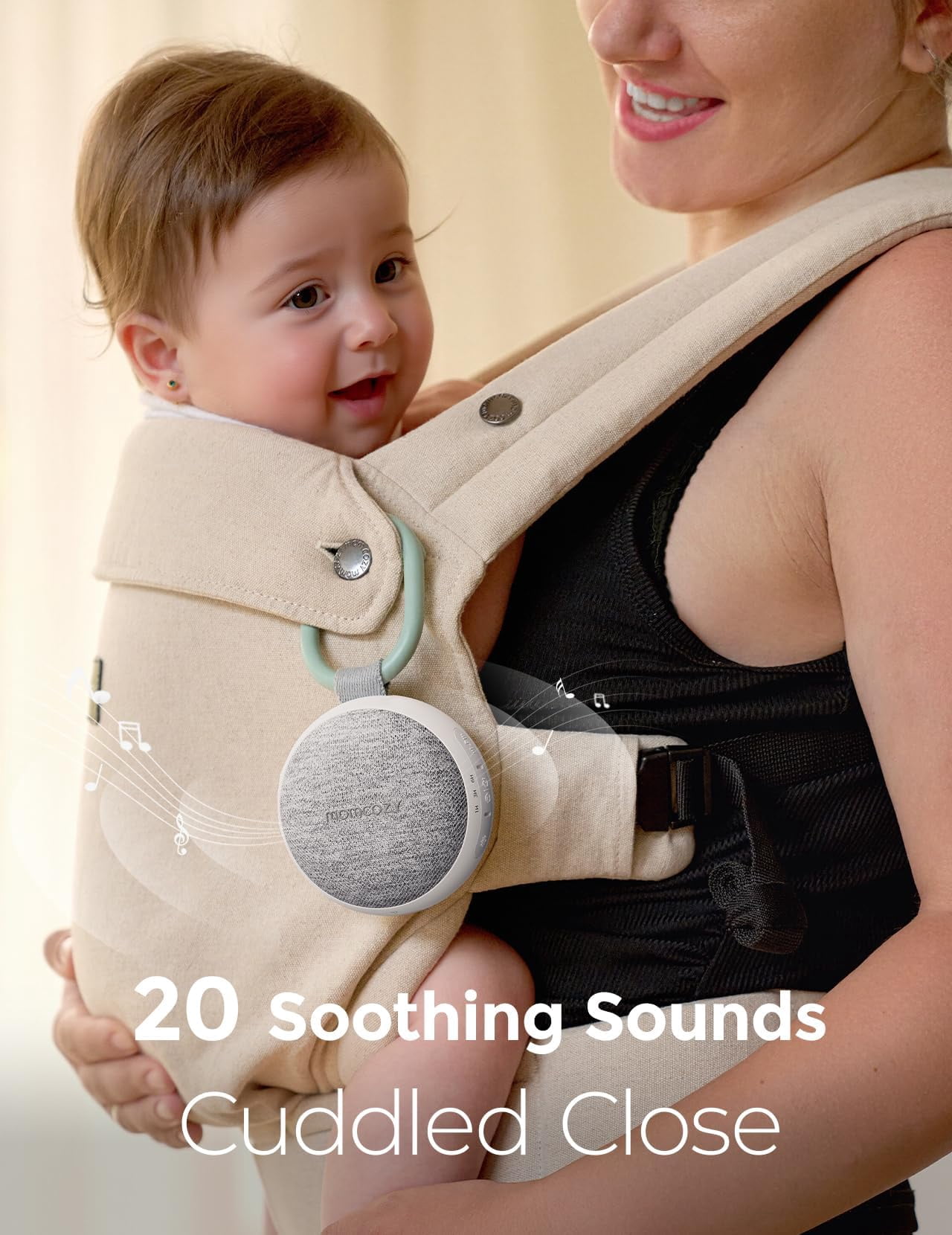 Momcozy Portable Milk Warmer for Travel – Dual Heating Modes for Breast Milk and Momcozy Portable Sound Machine with Night Light, 20 Soothing Sounds