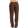 thumbnail image 4 of LISTHA Men'S Linen Pants Casual Loose Fit Trousers 2024 Oversized Beach Summer Pants Funny Multi Pocket Plain Baggy Pants Brown 5XL, 4 of 4