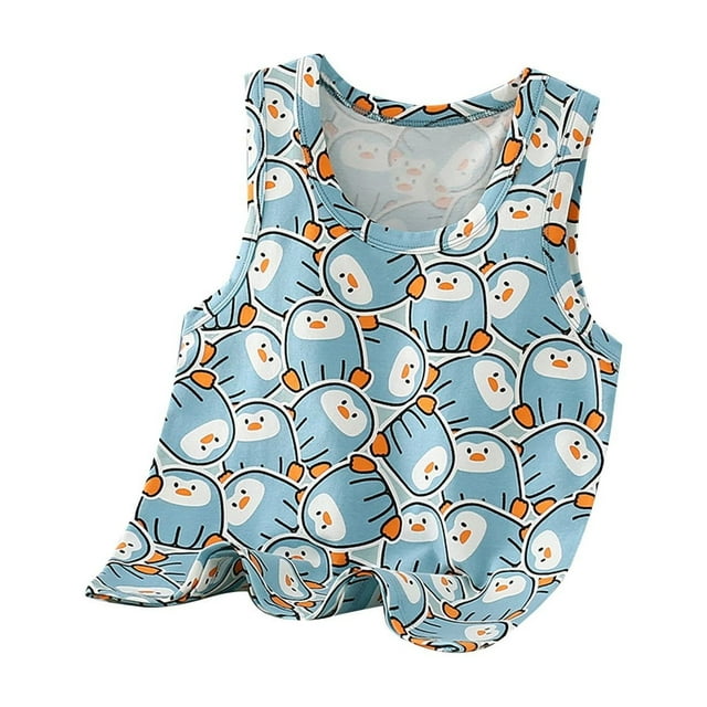 VEKDONE Camisole d'Été à Col Rond pour Enfants, Chandail de Base, Camisoles Décontractées et Confortables pour Filles