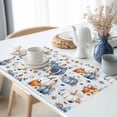 thumbnail image 3 of Thanksgiving Pumpkin Placemats Set of 4 Fall Sunflower Leaves Blue Texture Heat Insulated Linen Place Mats, Washable Stain-Proof Table Mats for Dining Tables Holiday Decor 13x19inch, 3 of 9