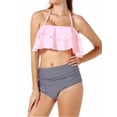 thumbnail image 2 of LELINTA Women's High Waisted Bikini Flounce Crop Top Swimsuits Two Piece Bathing Suits Beachwear, 2 of 5