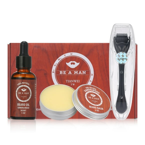 3 Pcs/set Men Beard Growth Kit Beard Roller+ Beard Growth